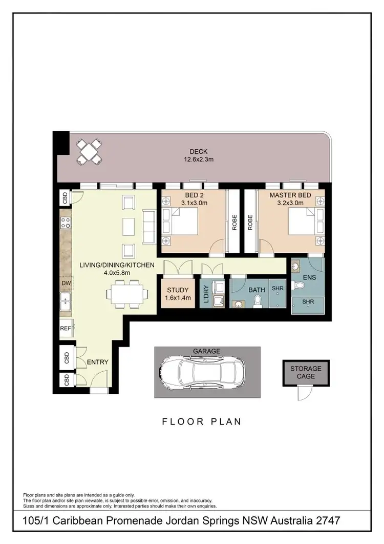 Floorplan of Homely apartment listing, 105/1 Caribbean Promenade, Jordan Springs NSW 2747