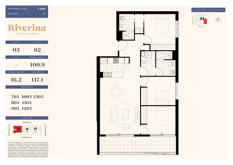 Floorplan of Homely apartment listing, 1203C/2 Tannery Walk, Footscray VIC 3011