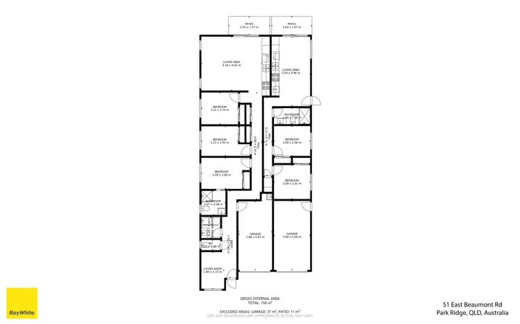 Floorplan of Homely semi-detached listing, 51 East Beaumont Road, Park Ridge QLD 4125