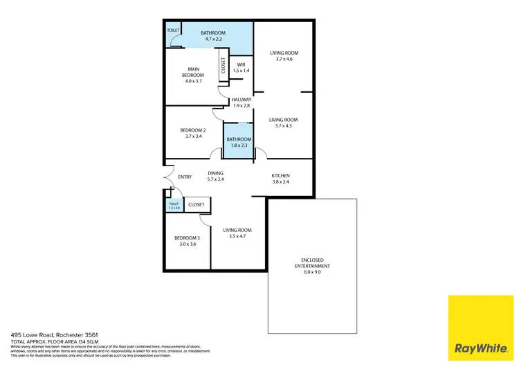 Floorplan of Homely rural property listing, 495 Lowe Road, Rochester VIC 3561