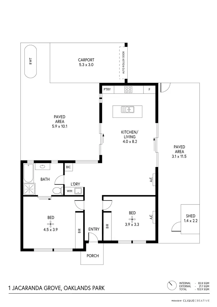 Floorplan of Homely house listing, 1 Jacaranda Grove, Oaklands Park SA 5046