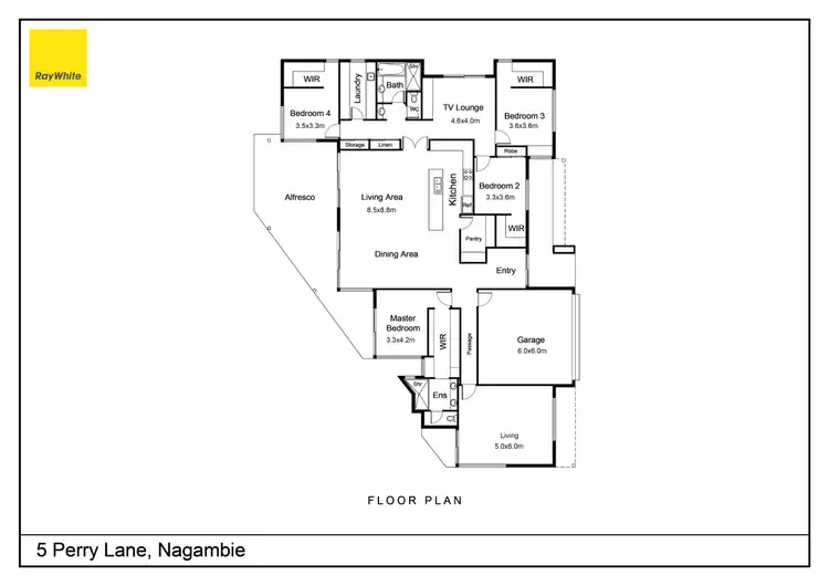 Floorplan of Homely house listing, 5 Perry Lane, Nagambie VIC 3608