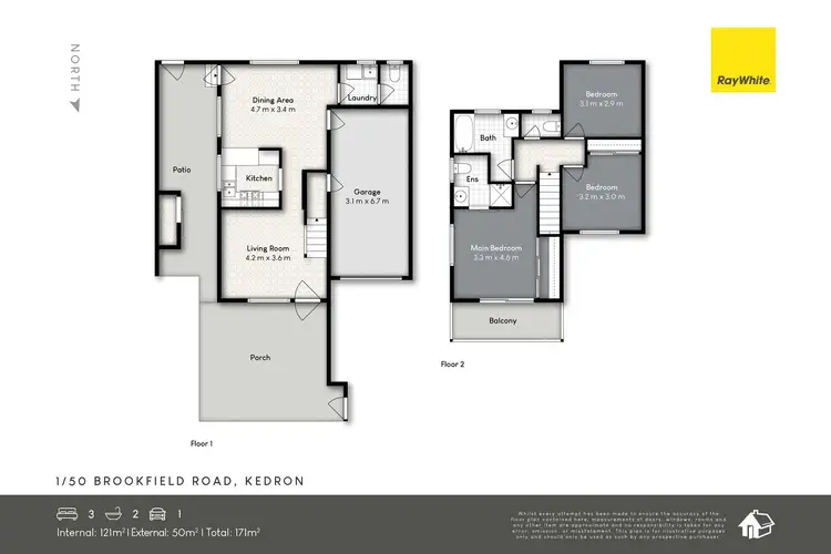 Floorplan of Homely townhouse listing, 1/50 Brookfield Road, Kedron QLD 4031