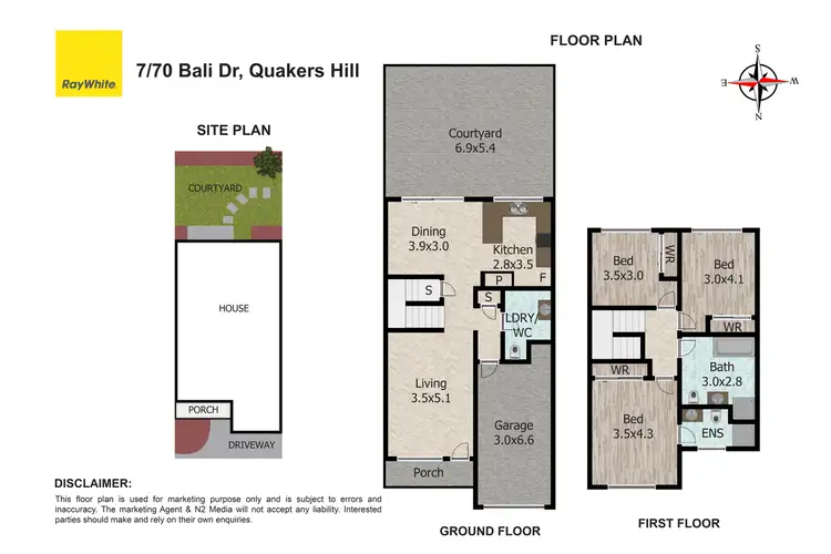 Floorplan of Homely townhouse listing, 7/70 Bali Drive, Quakers Hill NSW 2763