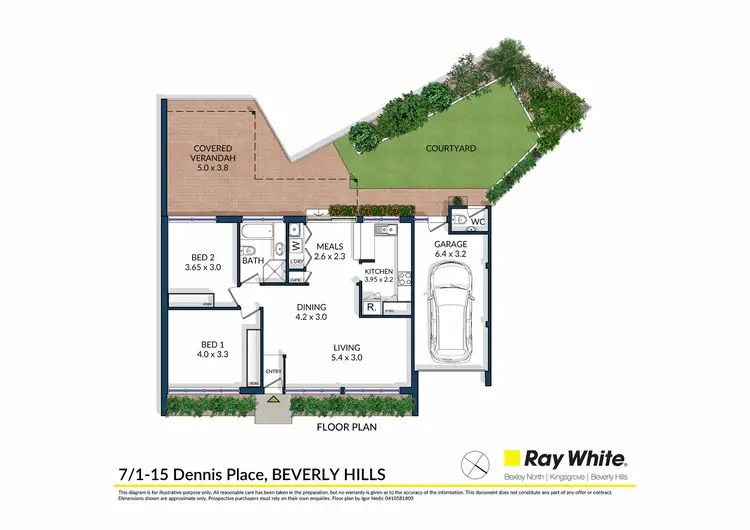 Floorplan of Homely villa listing, 7/1-15 Dennis Place, Beverly Hills NSW 2209