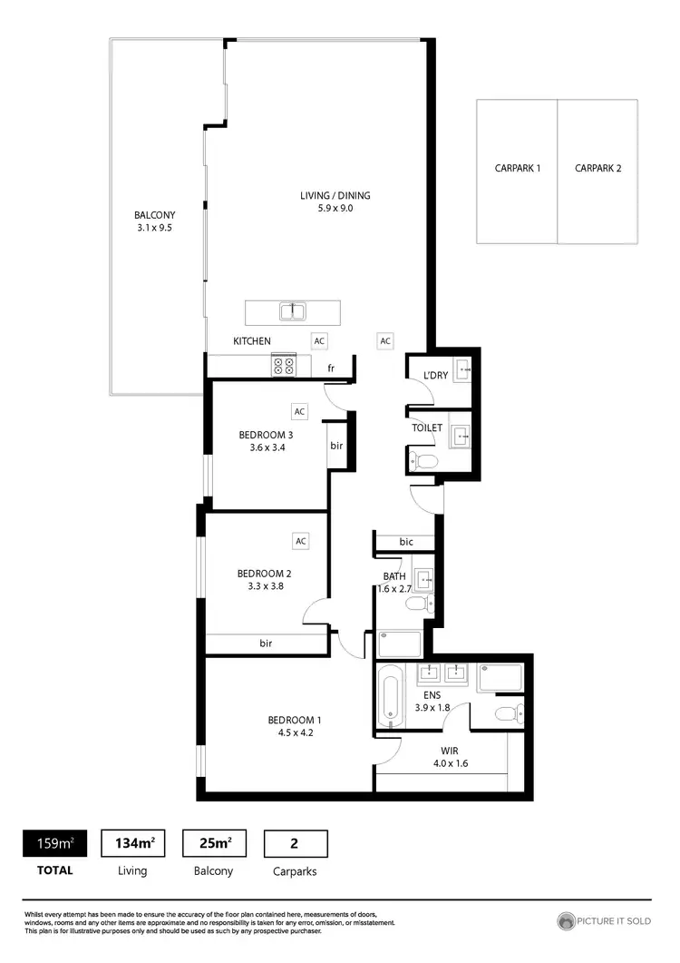 Floorplan of Homely apartment listing, 1601/47 Hindmarsh Square, Adelaide SA 5000