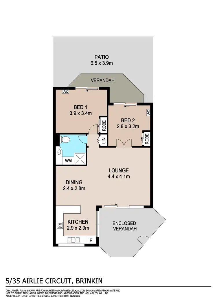 Floorplan of Homely unit listing, 5/35 Airlie Circuit, Brinkin NT 810