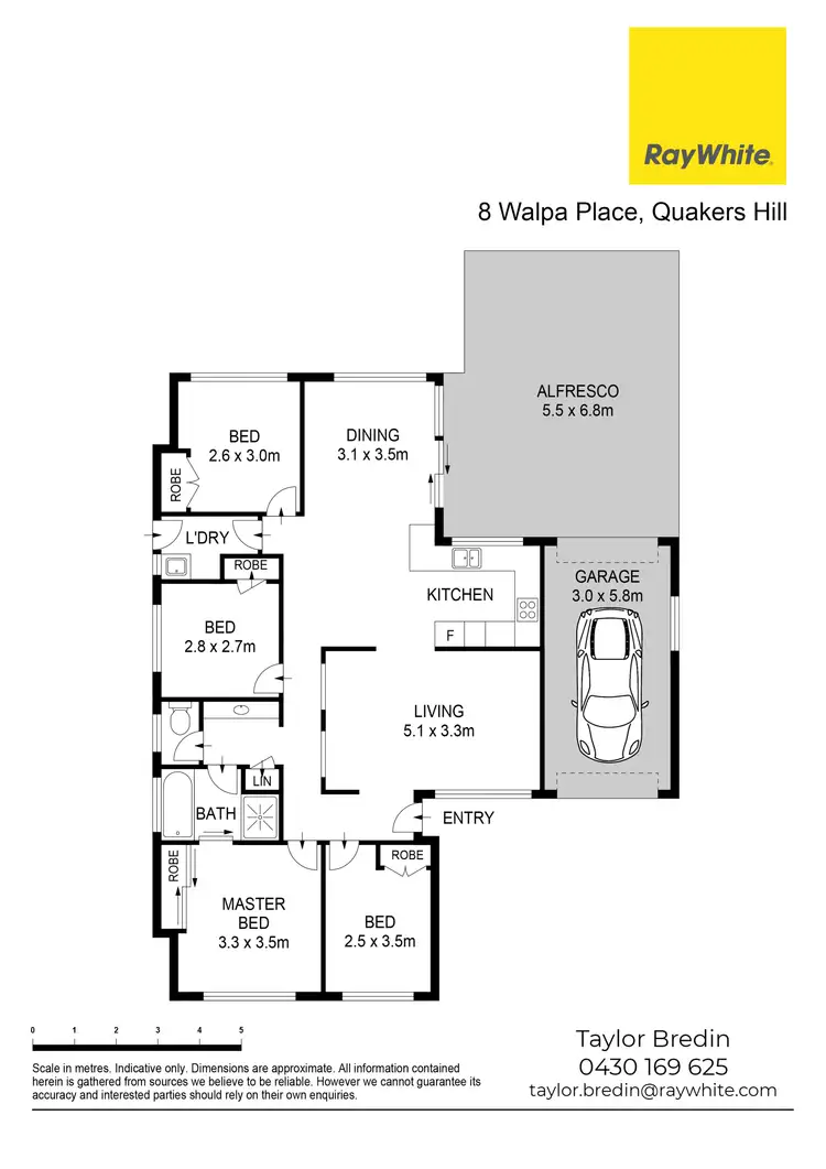 Floorplan of Homely house listing, 8 Walpa Place, Quakers Hill NSW 2763
