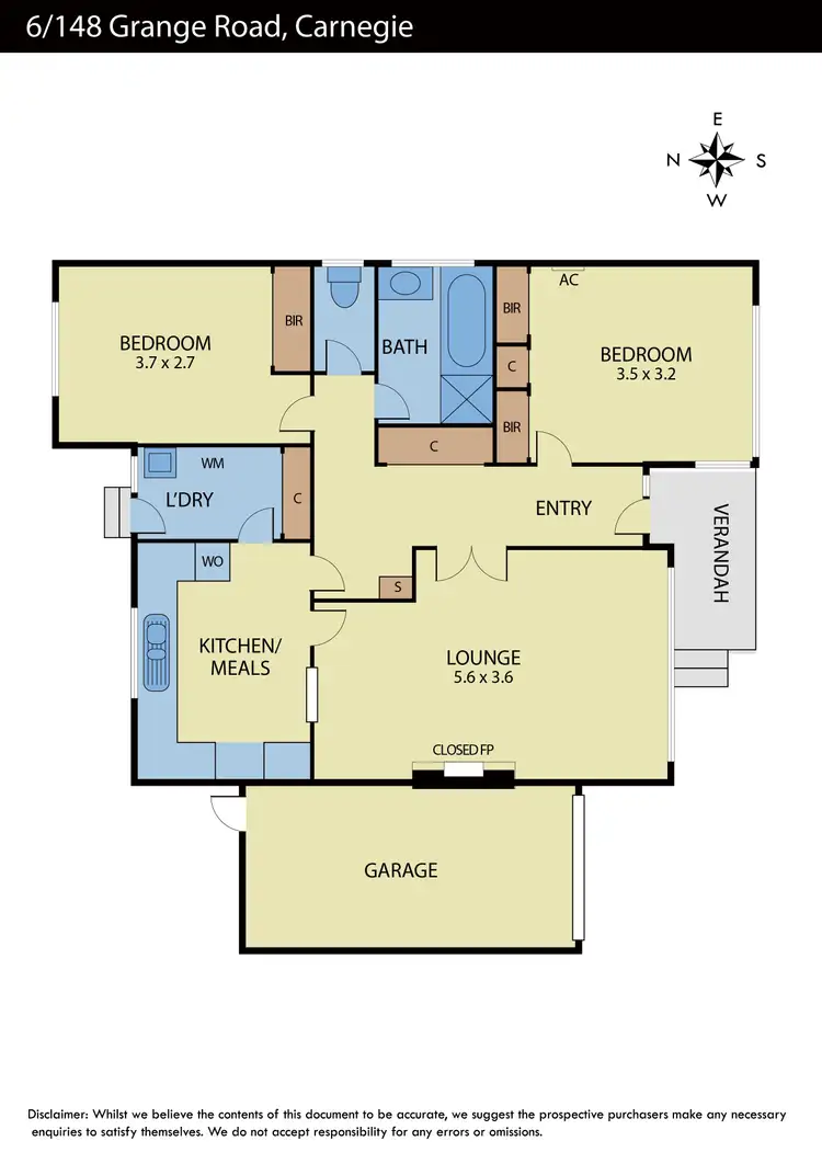 Floorplan of Homely unit listing, 6/148 Grange Road, Carnegie VIC 3163