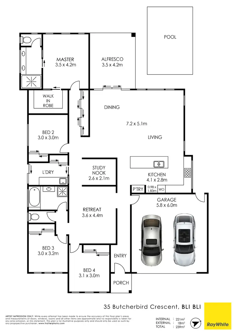 Floorplan of Homely house listing, 35 Butcherbird Crescent, Bli Bli QLD 4560