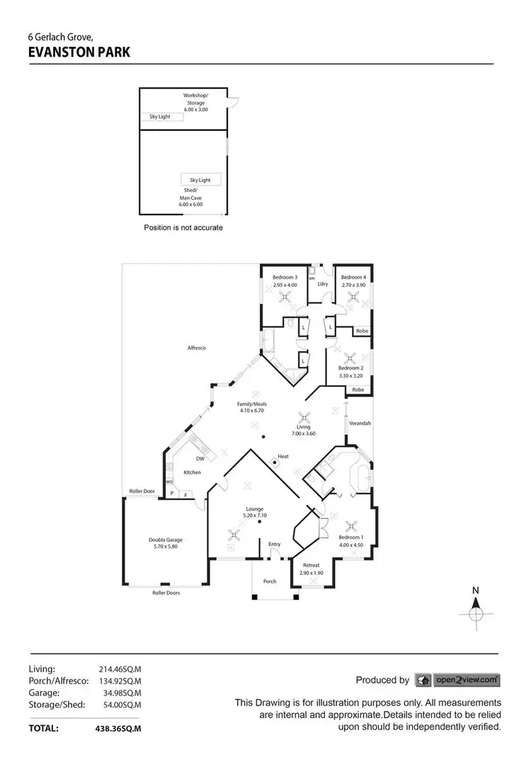 Floorplan of Homely house listing, 6 Gerlach Grove, Evanston Park SA 5116