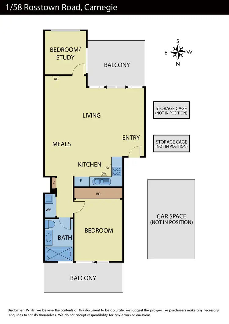 Floorplan of Homely apartment listing, 1/58 Rosstown Road, Carnegie VIC 3163
