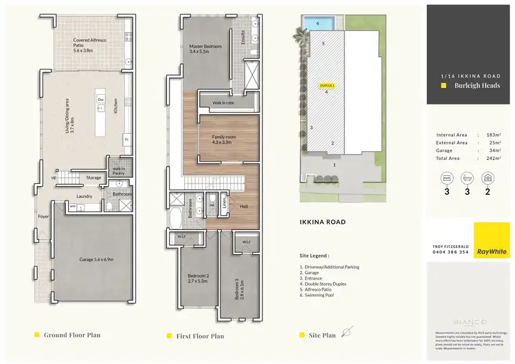 Floorplan of Homely semi-detached listing, 1/16 Ikkina Road, Burleigh Heads QLD 4220