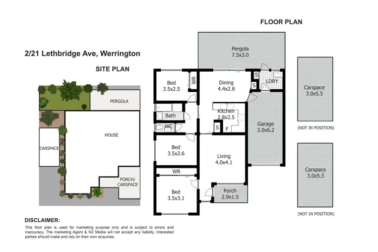 Floorplan of Homely semi-detached listing, 2/21 Lethbridge Avenue, Werrington NSW 2747