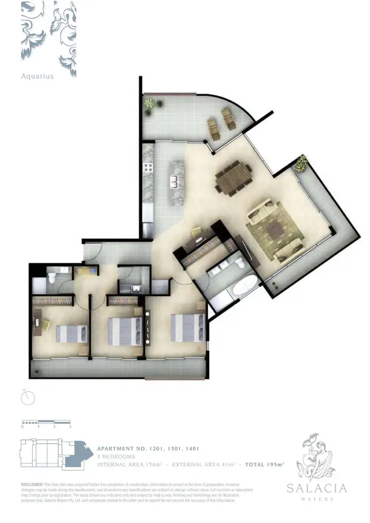Floorplan of Homely apartment listing, 1201/1 Sunset Avenue, Paradise Point QLD 4216