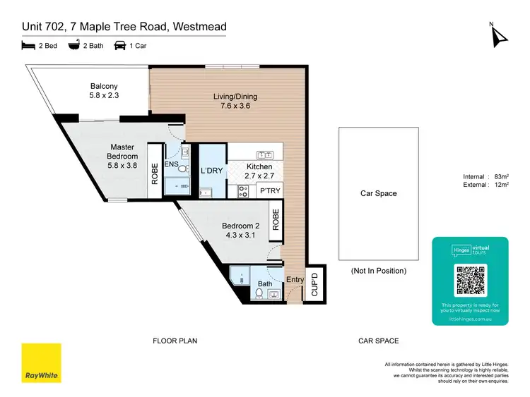 Floorplan of Homely apartment listing, 702/7 Maple Tree Road, Westmead NSW 2145