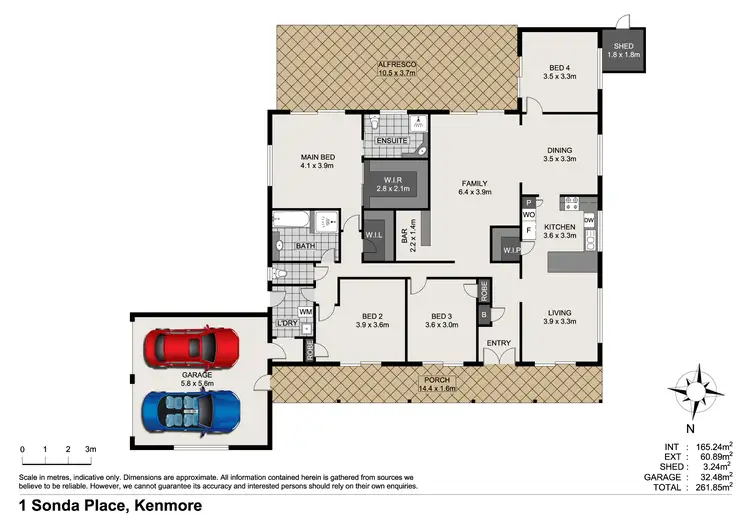 Floorplan of Homely house listing, 1 Sonda Place, Kenmore QLD 4069