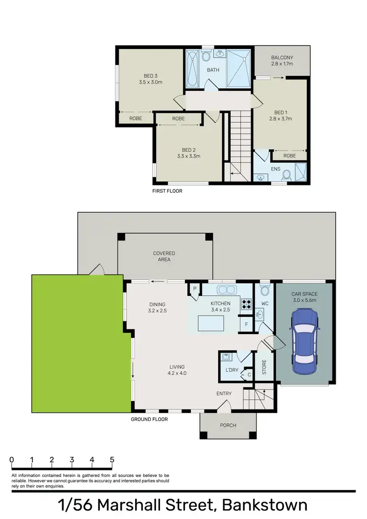 Floorplan of Homely townhouse listing, 1/56 Marshall Street, Bankstown NSW 2200