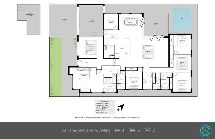 Floorplan of Homely house listing, 33 Honeymyrtle Turn, Stirling WA 6021