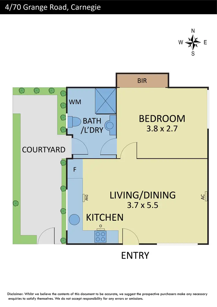 Floorplan of Homely unit listing, 4/70 Grange Road, Carnegie VIC 3163