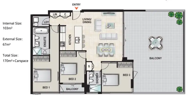 Floorplan of Homely apartment listing, 642/11 CANNING Street, Lidcombe NSW 2141