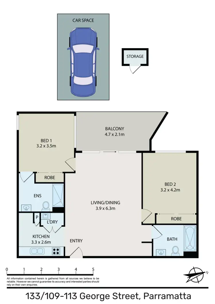 Floorplan of Homely apartment listing, 133/109-113 George Street, Parramatta NSW 2150