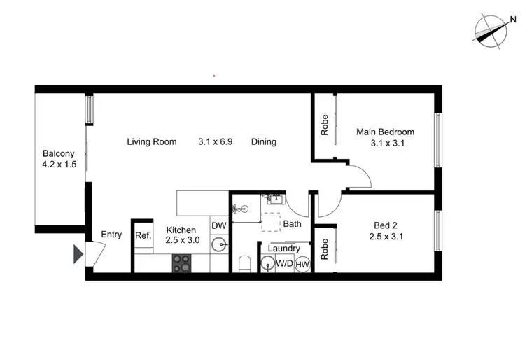 Floorplan of Homely apartment listing, 58/22 Archibald Street, Lyneham ACT 2602