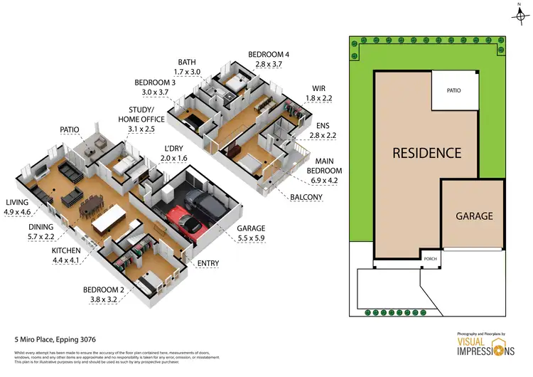 Floorplan of Homely house listing, 5 Miro Place, Epping VIC 3076