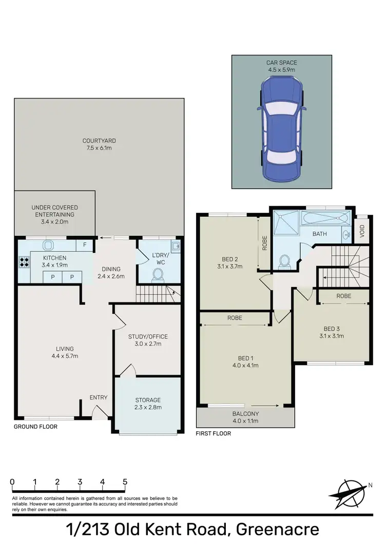Floorplan of Homely townhouse listing, 1/213 Old Kent Road, Greenacre NSW 2190