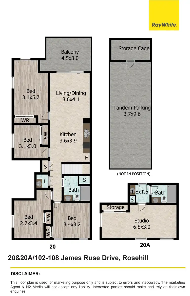 Floorplan of Homely apartment listing, 20-20A/102-108 James Ruse Drive, Rosehill NSW 2142