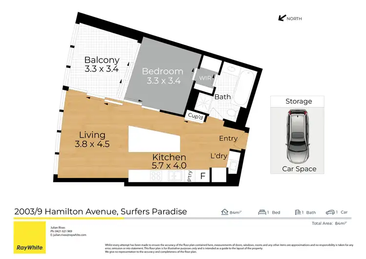 Floorplan of Homely apartment listing, 2003/9 Hamilton Avenue, Surfers Paradise QLD 4217