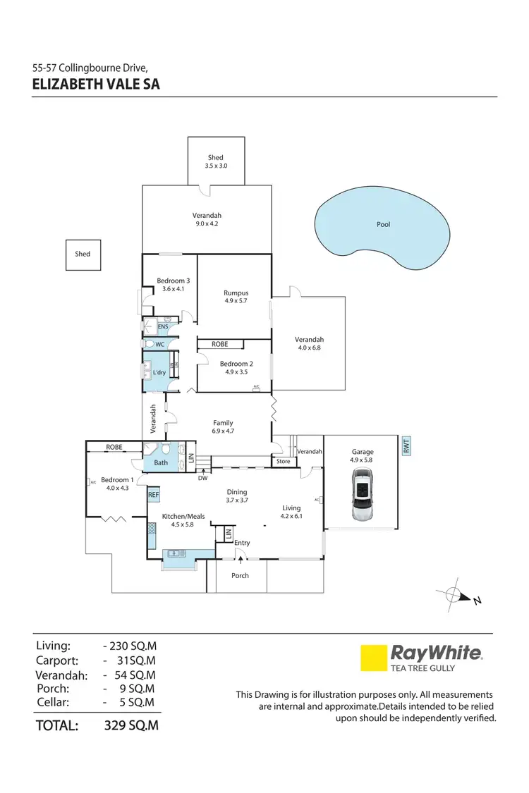 Floorplan of Homely house listing, 55-57 Collingbourne Drive, Elizabeth Vale SA 5112