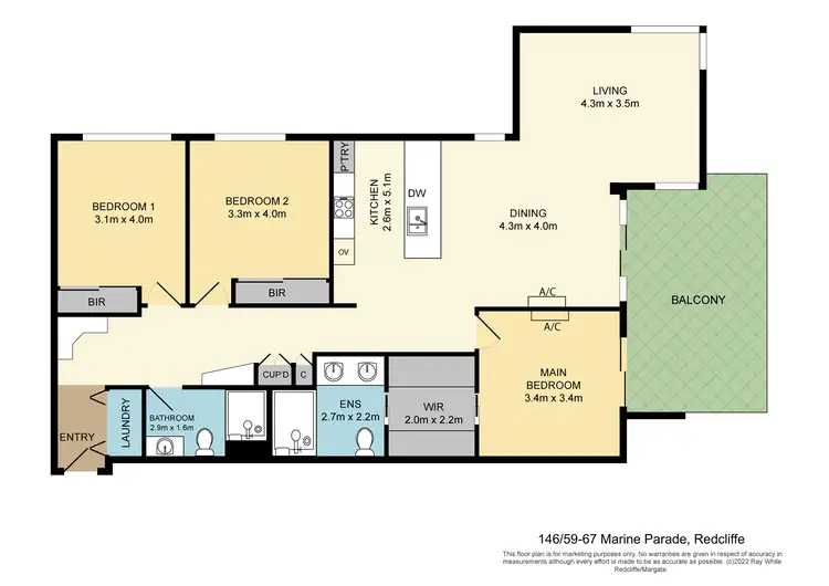 Floorplan of Homely apartment listing, 146/59-67 Marine Parade, Redcliffe QLD 4020