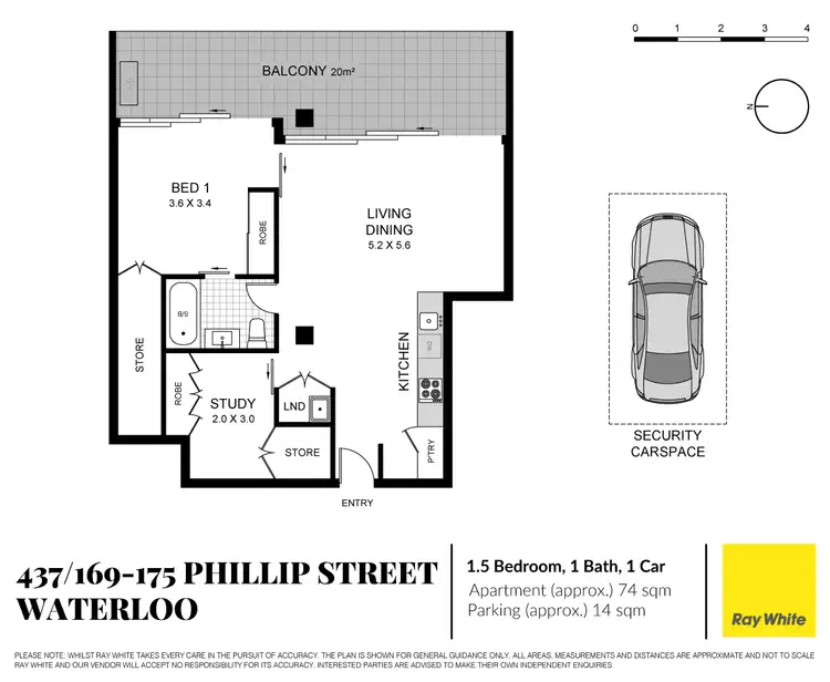 Floorplan of Homely apartment listing, 437/169-175 Phillip Street, Waterloo NSW 2017