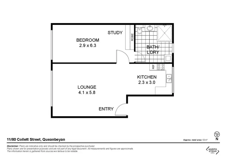 Floorplan of Homely unit listing, 11/80 Collett Street, Queanbeyan NSW 2620