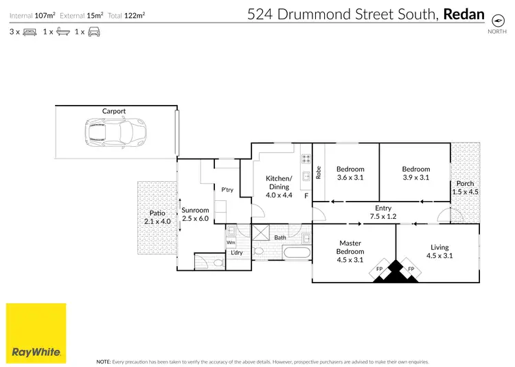 Floorplan of Homely house listing, 524 Drummond Street South, Redan VIC 3350