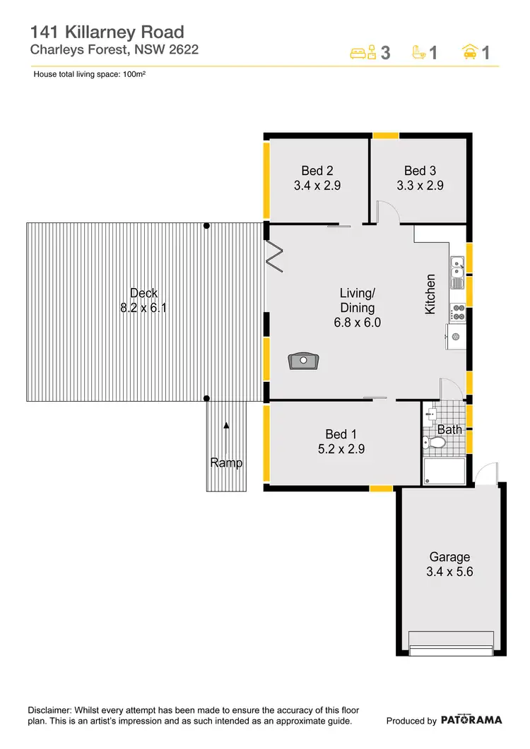 Floorplan of Homely rural property listing, 141 Killarney Road, Charleys Forest, Braidwood NSW 2622