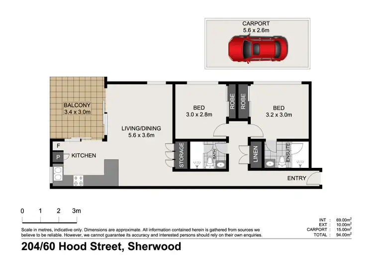 Floorplan of Homely unit listing, 204/60 Hood Street, Sherwood QLD 4075