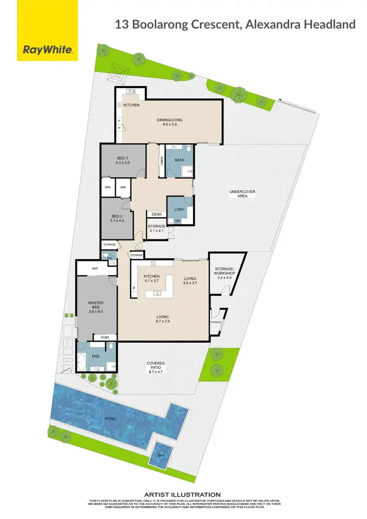 Floorplan of Homely house listing, 13 Boolarong Crescent, Alexandra Headland QLD 4572