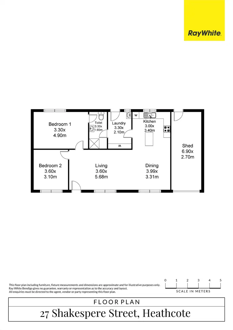 Floorplan of Homely house listing, 27 Shakespere Street, Heathcote VIC 3523