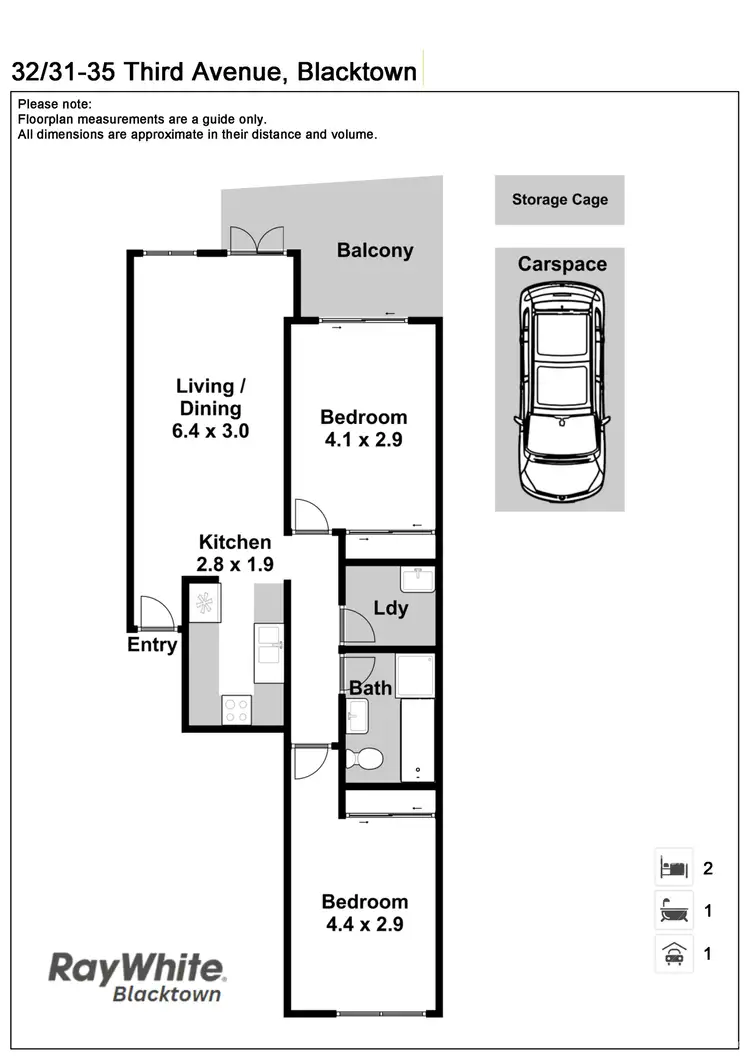 Floorplan of Homely unit listing, 32/31-35 Third Avenue, Blacktown NSW 2148