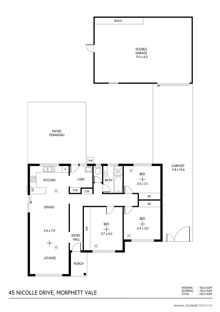 Floorplan of Homely other listing, 45 Nicolle Drive, Morphett Vale SA 5162