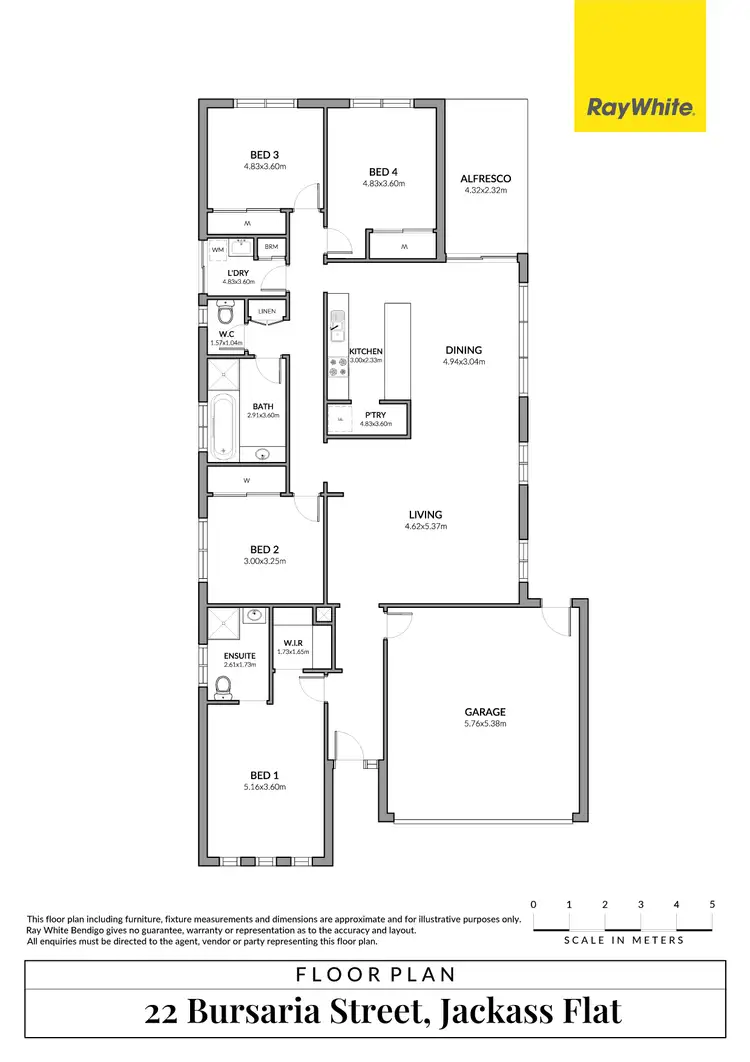 Floorplan of Homely house listing, 22 Bursaria Street, Jackass Flat VIC 3556