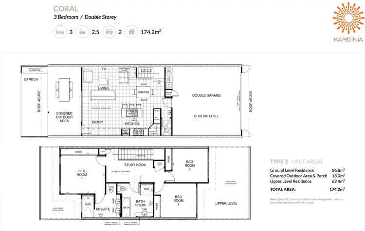 Floorplan of Homely townhouse listing, 3/1A Regatta Boulevard, Wurtulla QLD 4575