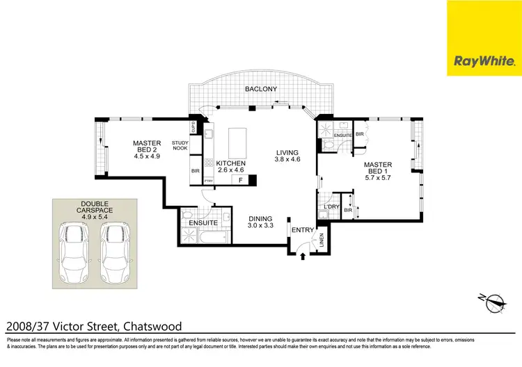 Floorplan of Homely unit listing, 2008/37 Victor Street, Chatswood NSW 2067
