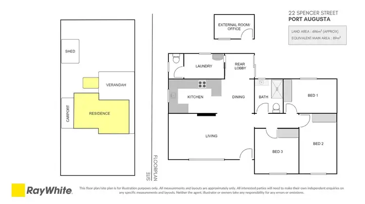 Floorplan of Homely house listing, 22 Spencer Street, Port Augusta SA 5700