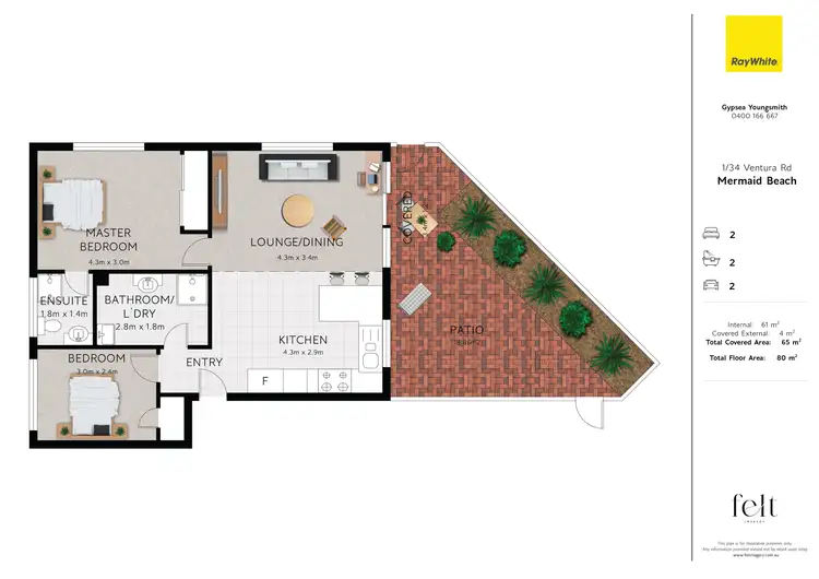 Floorplan of Homely apartment listing, 1/34 Ventura Road, Mermaid Beach QLD 4218