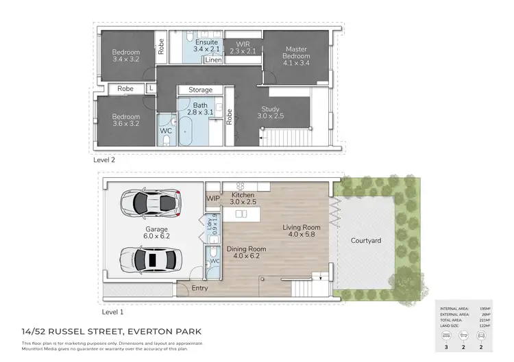 Floorplan of Homely townhouse listing, 14/52 Russell Street, Everton Park QLD 4053