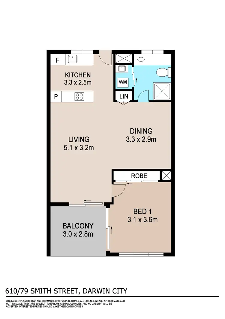 Floorplan of Homely unit listing, 610/79 Smith Street, Darwin City NT 800