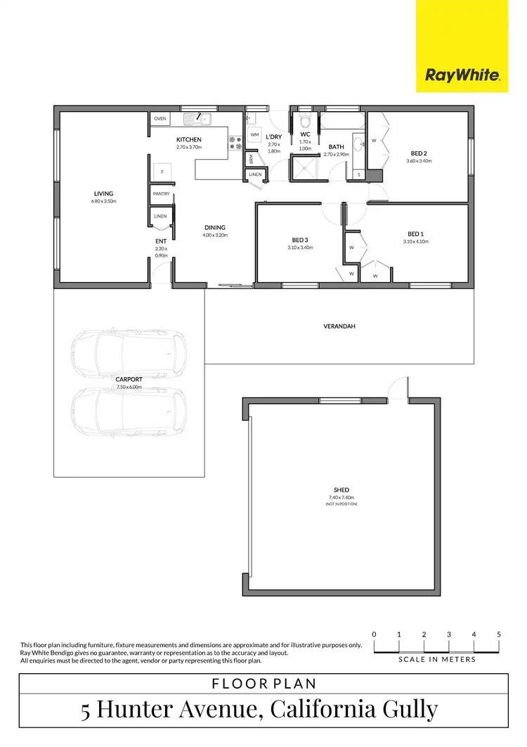 Floorplan of Homely house listing, 5 Hunter Avenue, California Gully VIC 3556
